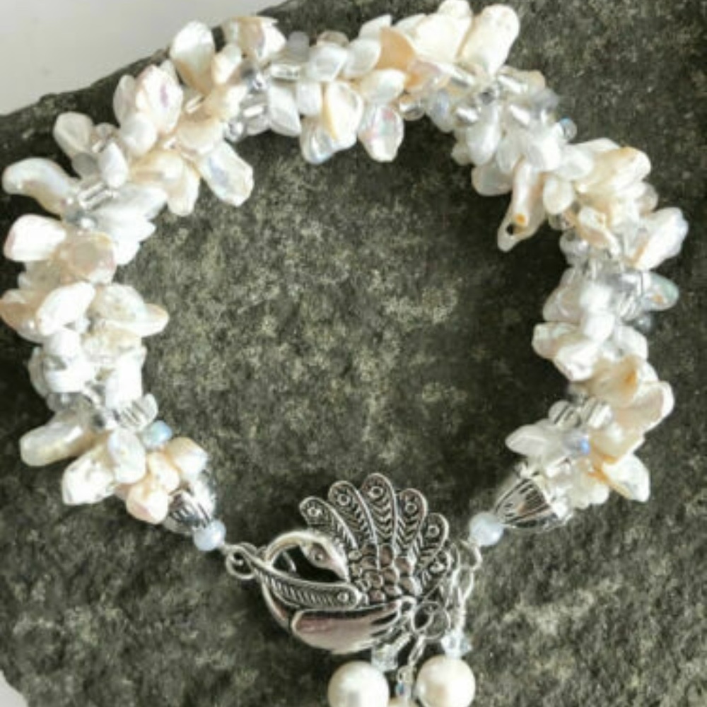 White Kumihimo Bracelet